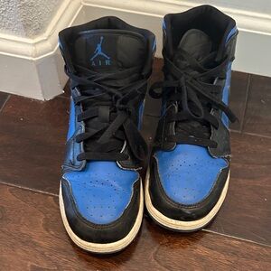 Air Jordan High-Top Sneakers in Black and Blue